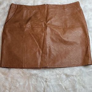 Forever 21 Vegan Leather Skirt 3XL Brown Skirt